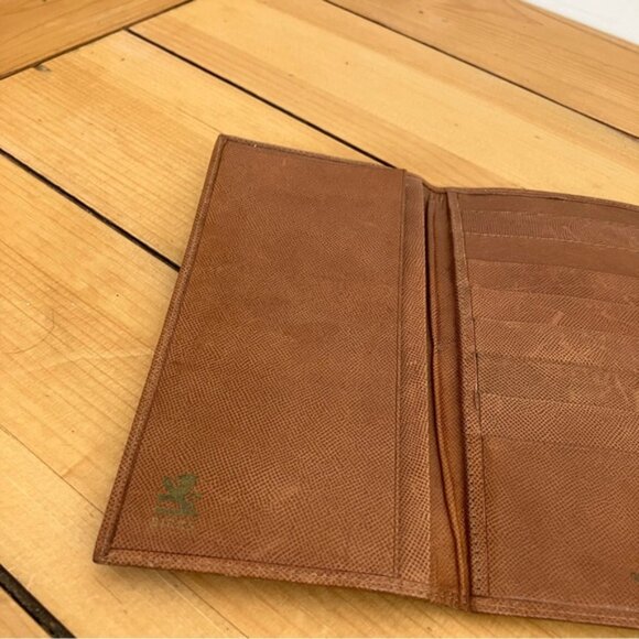 Birks Genuine Kid Leather Wallet Tan Tri-Fold Organizer Clutch Multi-Pocket - Picture 6 of 10